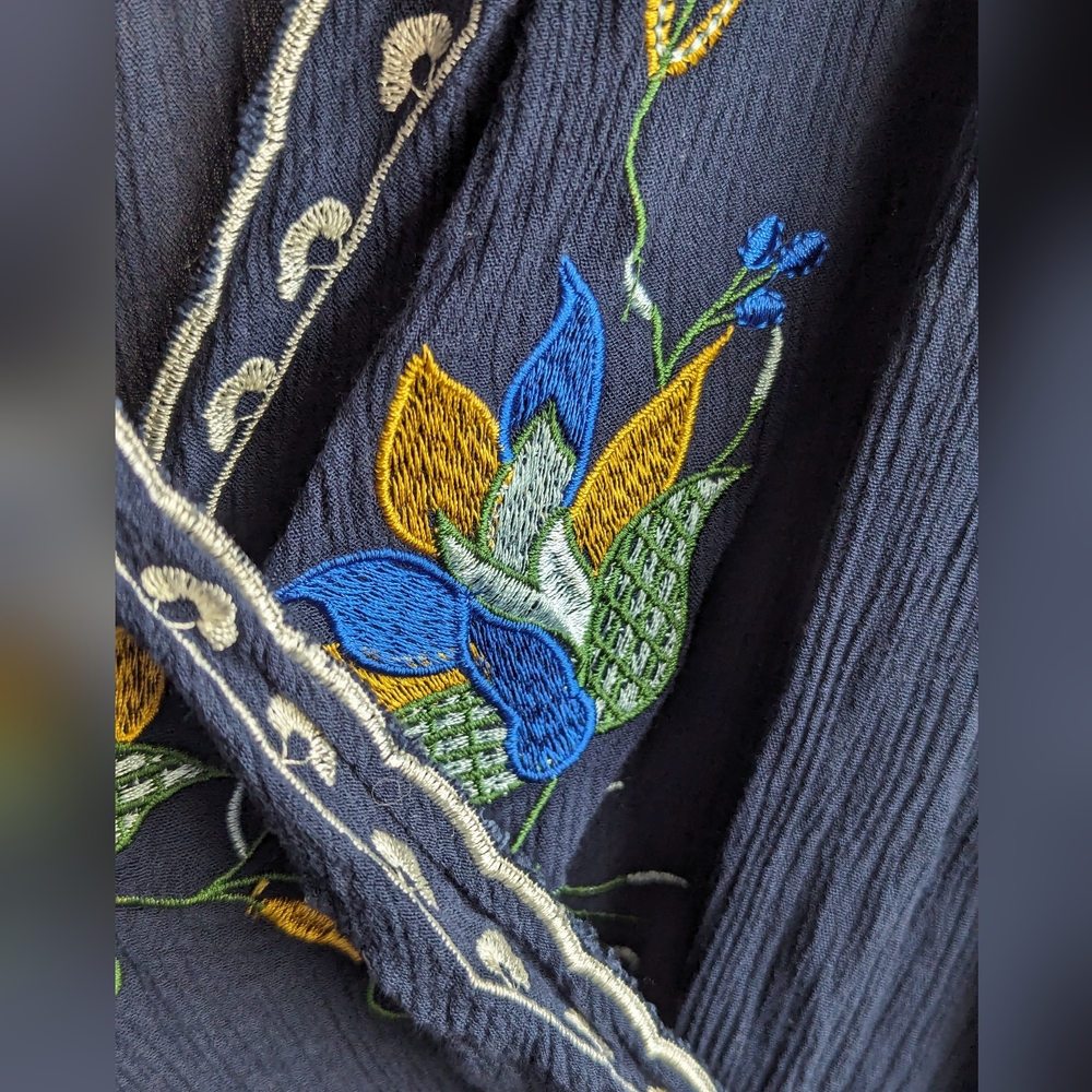 Embroidered Romper (Shorts) With Flutter Sleeves - image 2